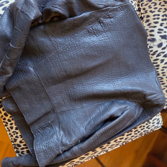 MAJE Leather jacket in midnight blue, size EU 38 - Picture 7 of 12